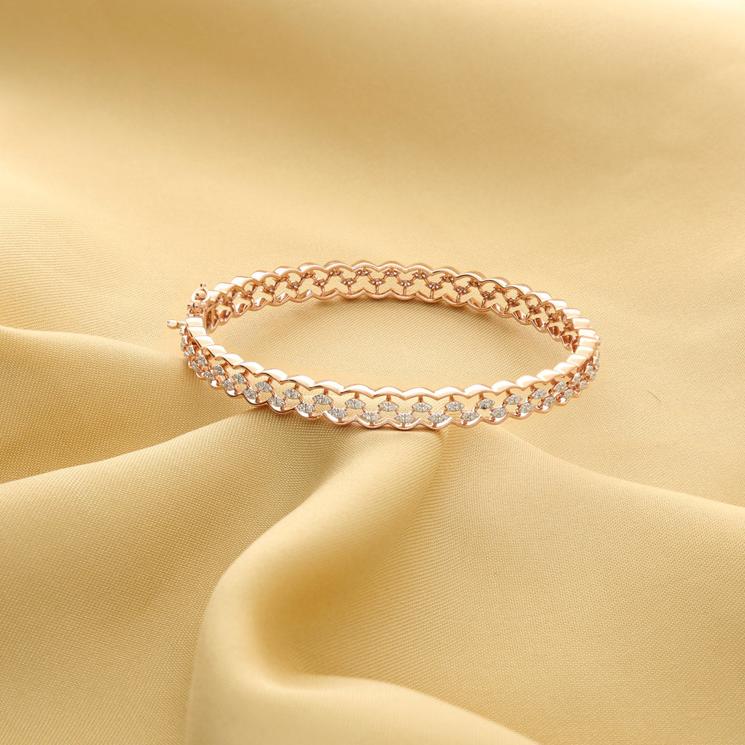 Mira Mesh Diamond & Gold Bangles for Women