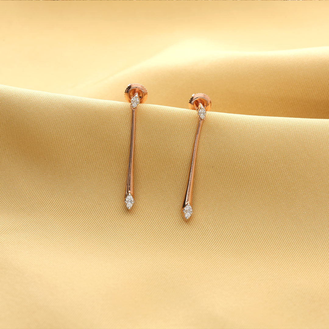 Fynora Gleam Diamond & Gold Drops & Danglers Earrings for Women