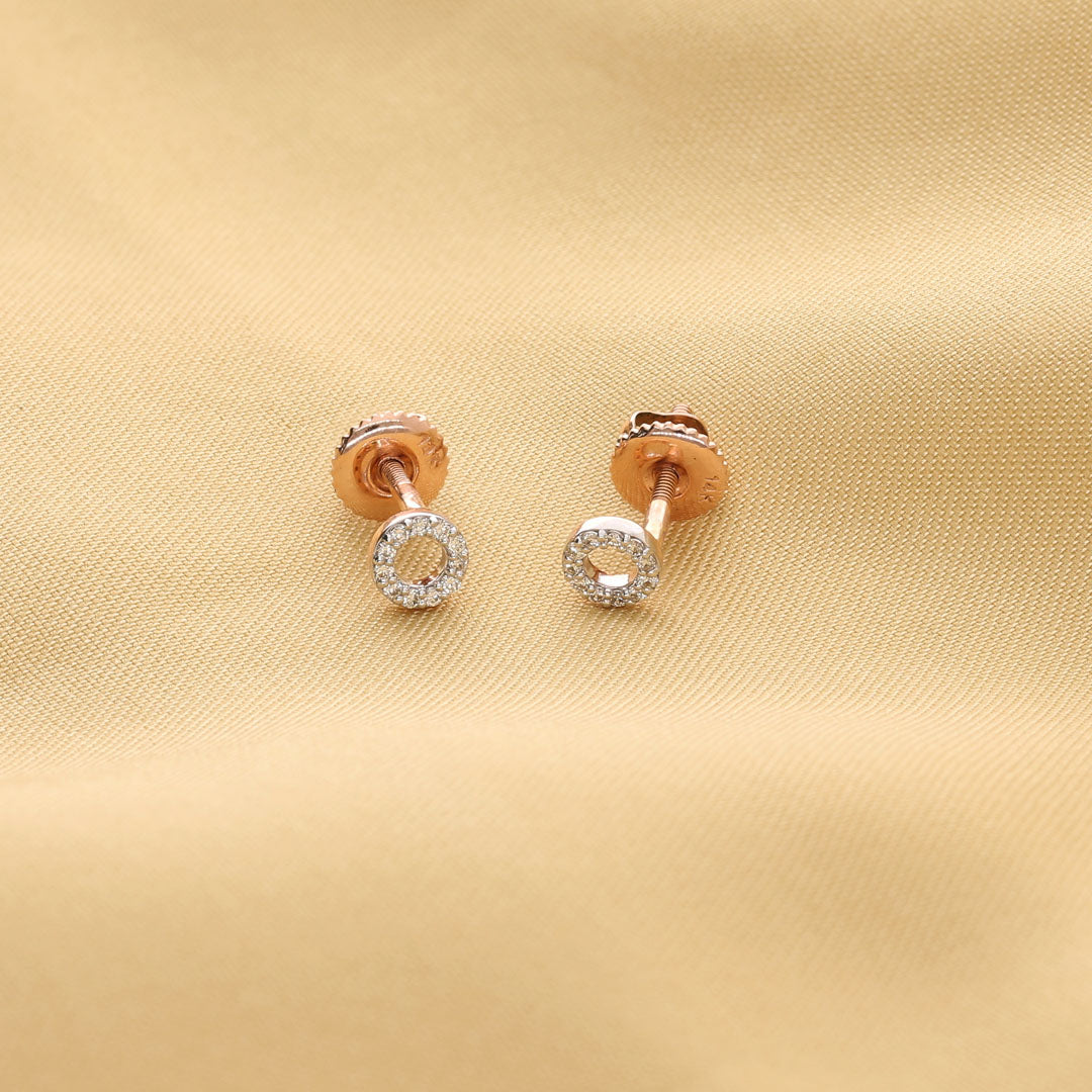 Luminous Orb Diamond & Gold Stud Earrings for Women