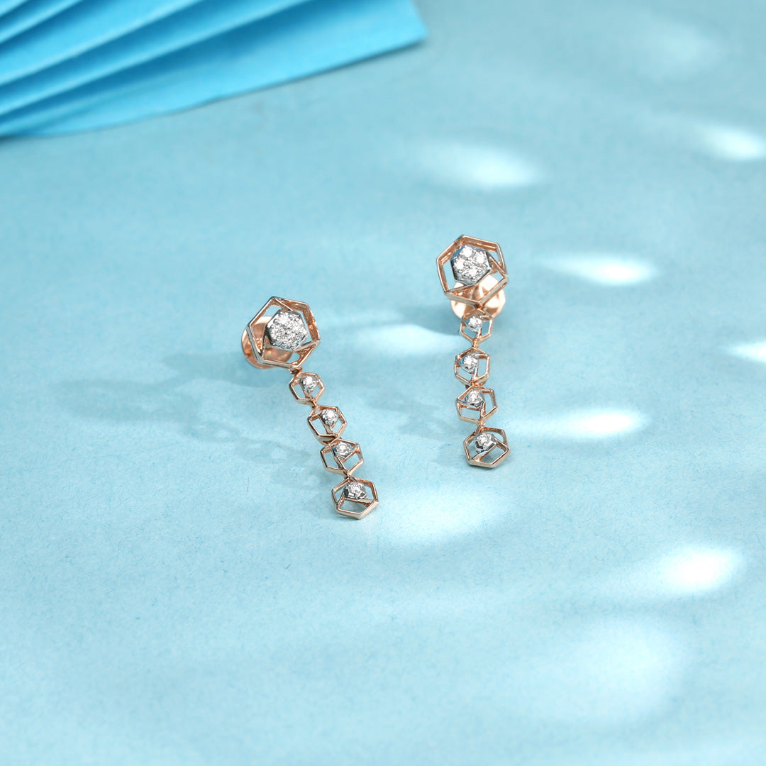 Gleam Links Diamond & Gold Drops & Danglers Earrings for Women
