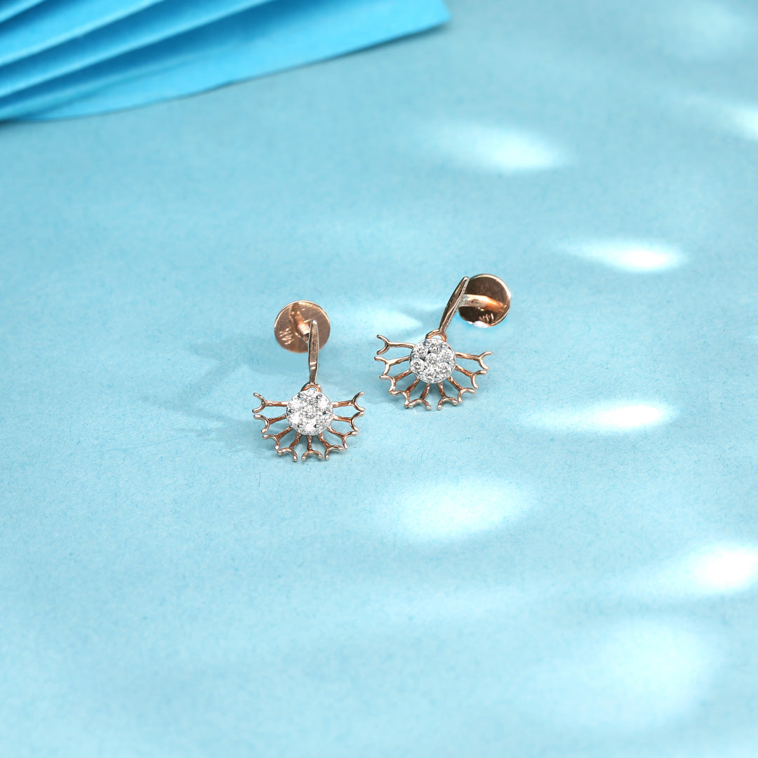 Sunrise Glow Diamond & Gold Drops & Danglers Earrings for Women