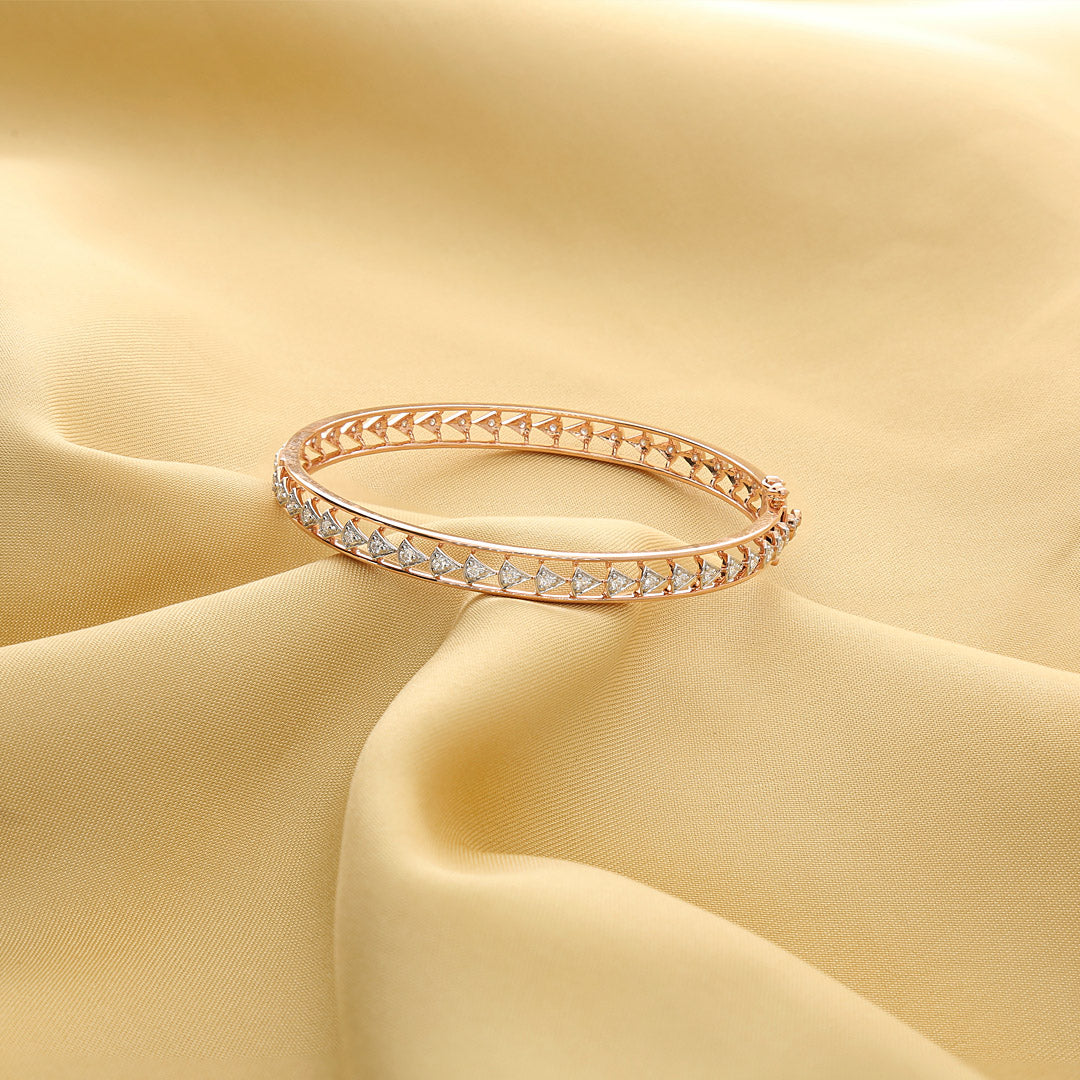Star Curve Diamond & Gold Bangles for Women