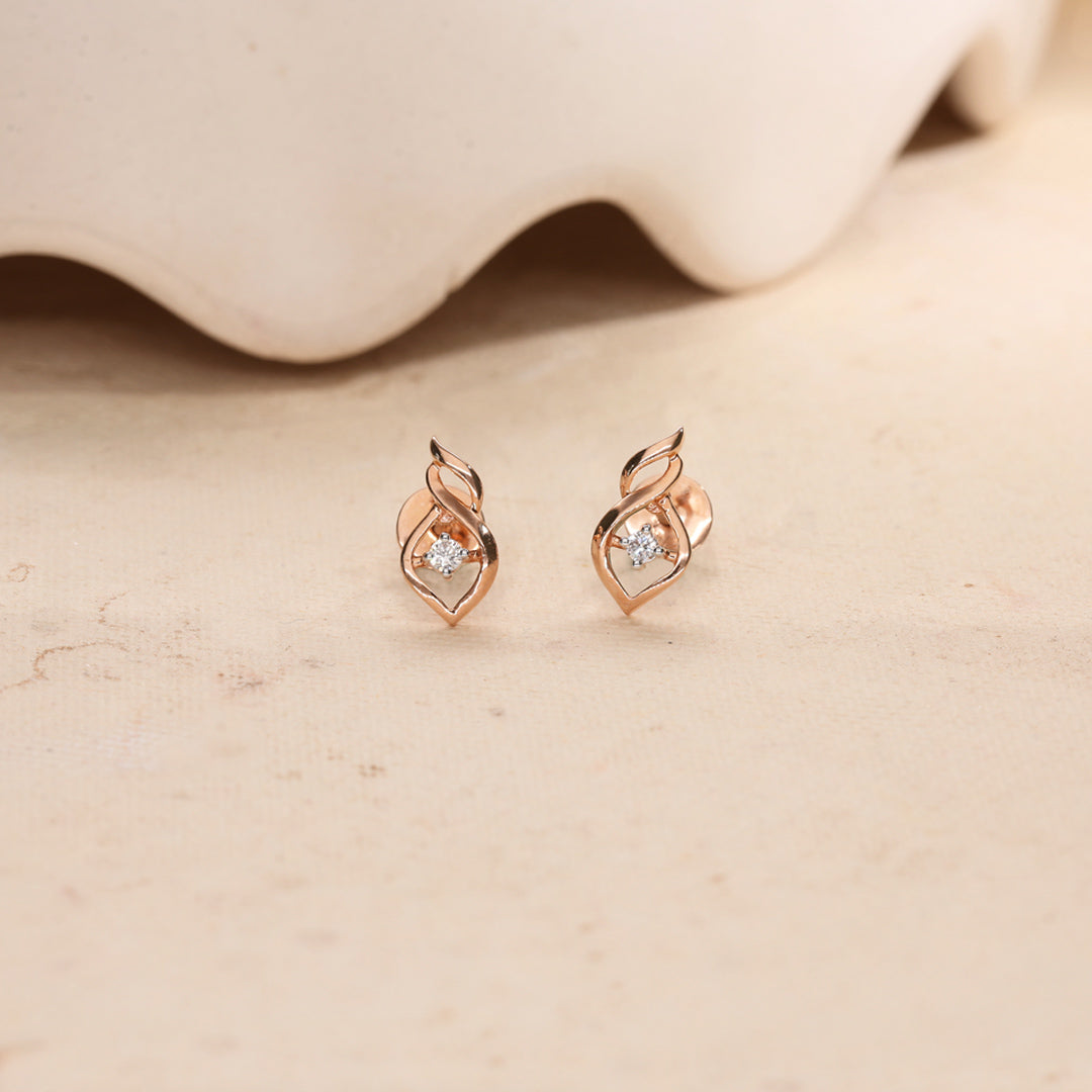 Luminous Bond Diamond & Gold Stud Earrings for Women