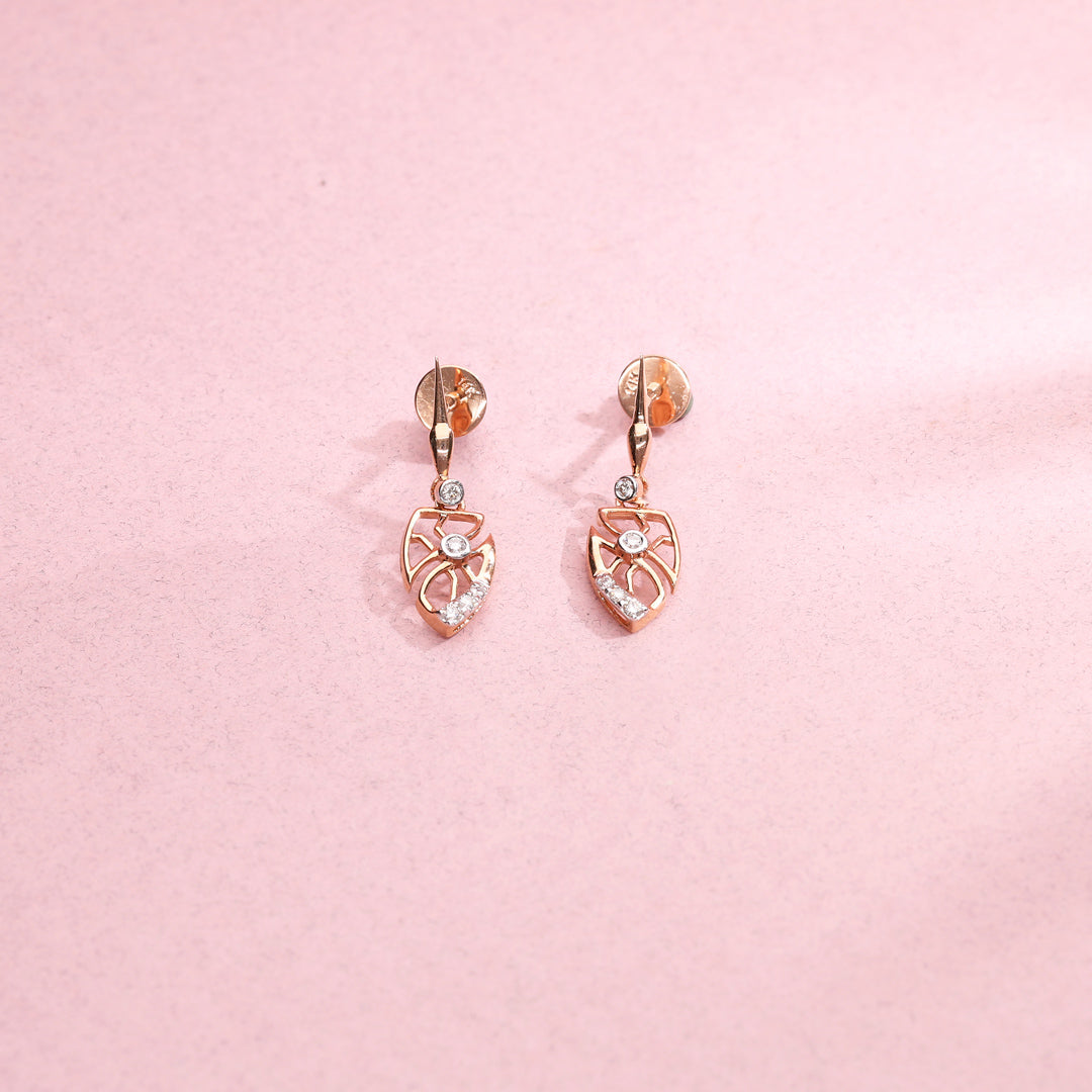 Bold Petals Diamond & Gold Drops & Danglers Earrings for Women