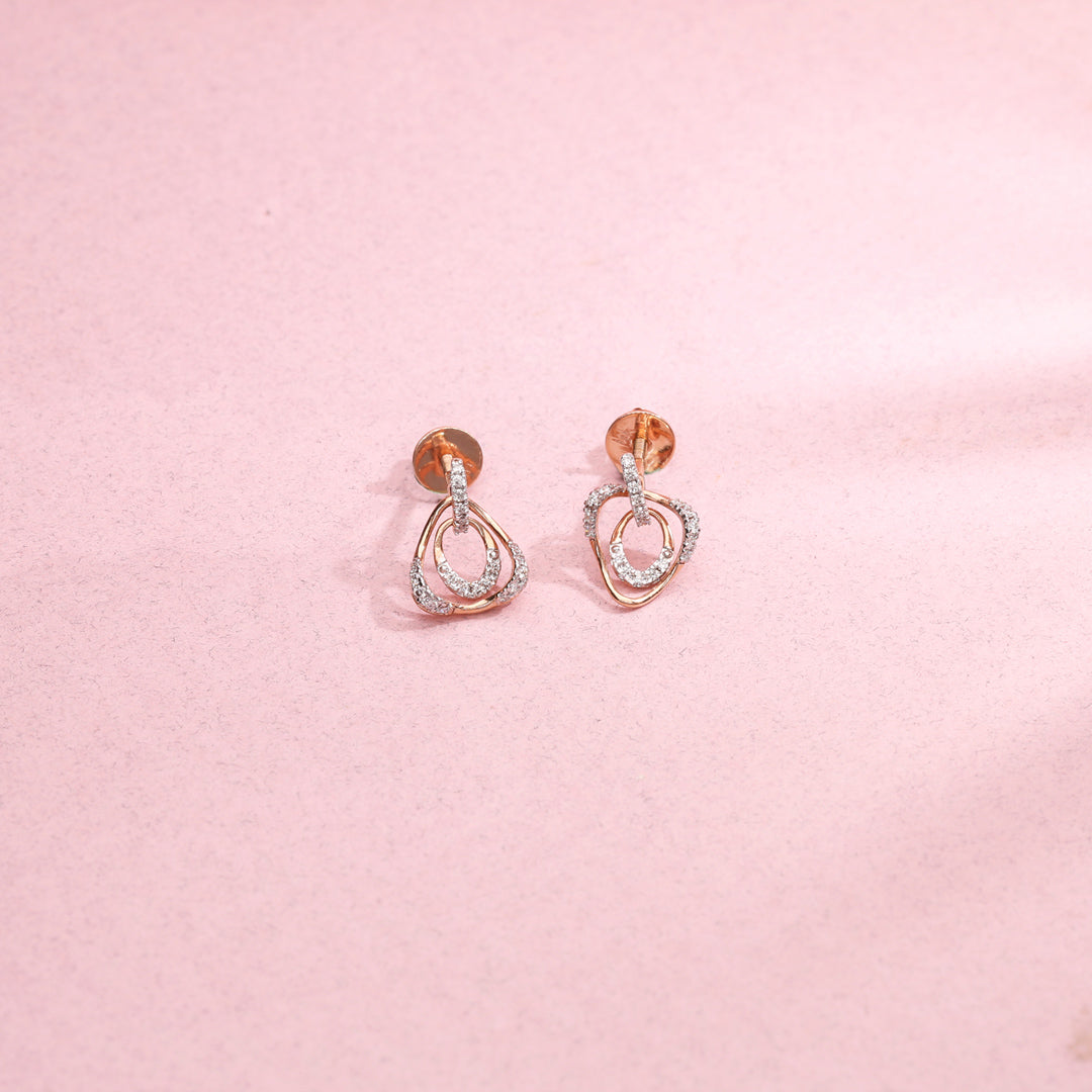 Trinity Spark Diamond & Gold Stud Earrings for Women
