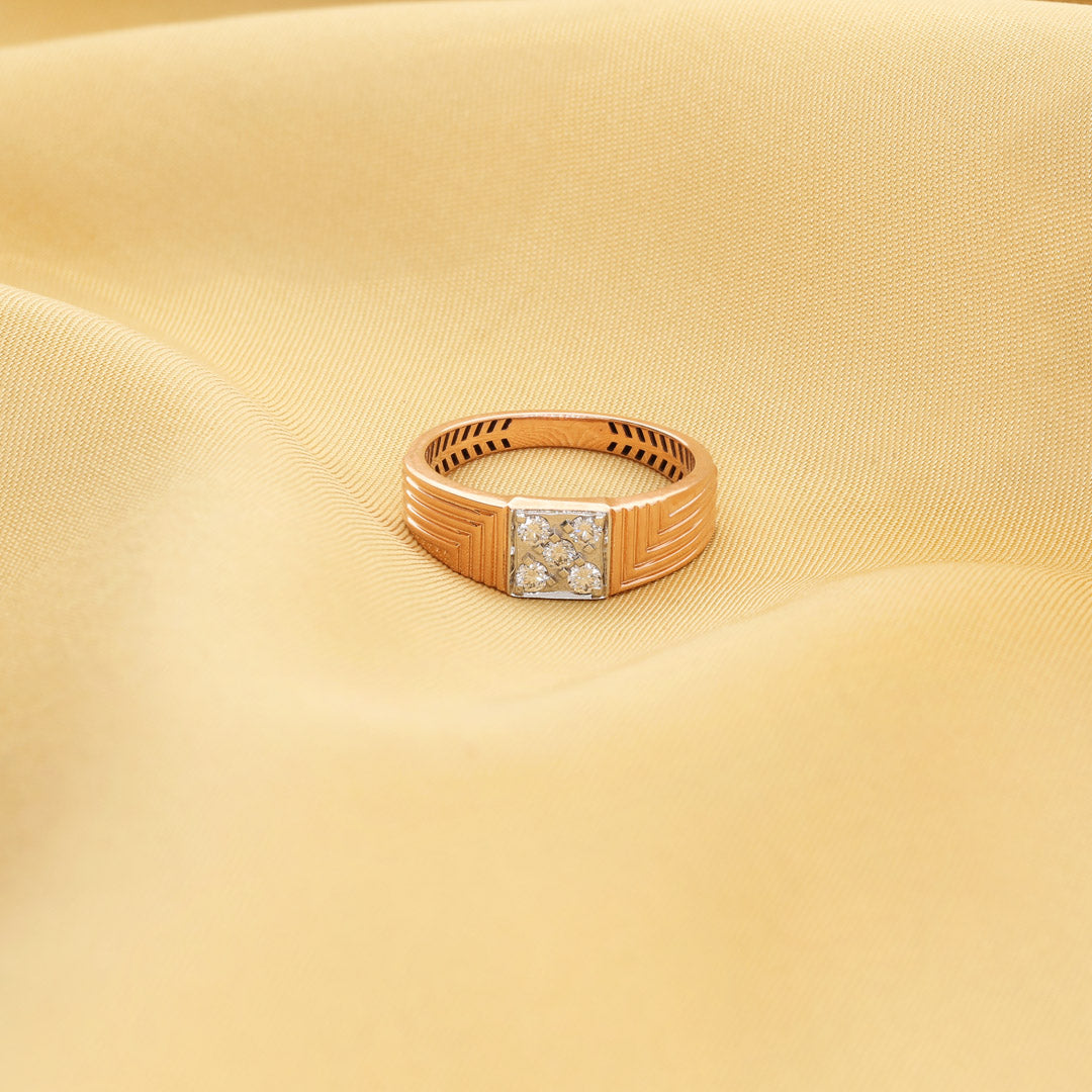 Titan Matrix Diamond & Gold Men's Ring for Men