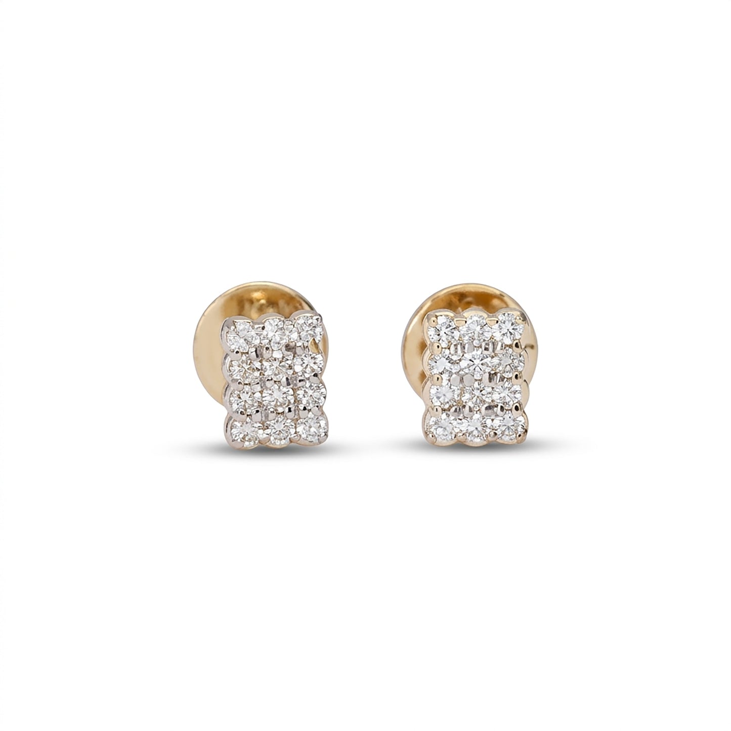 Lustre Aura Studs Yellow Gold & Diamond Earrings