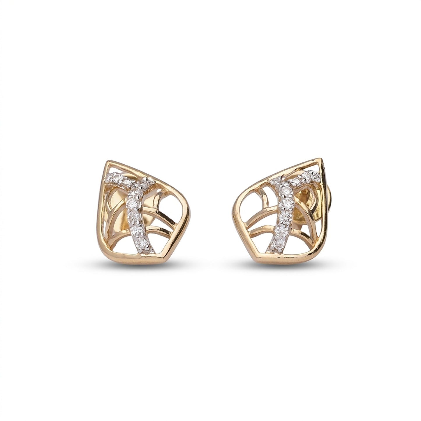 Gleam Harmony Studs Yellow Gold & Diamond Earrings