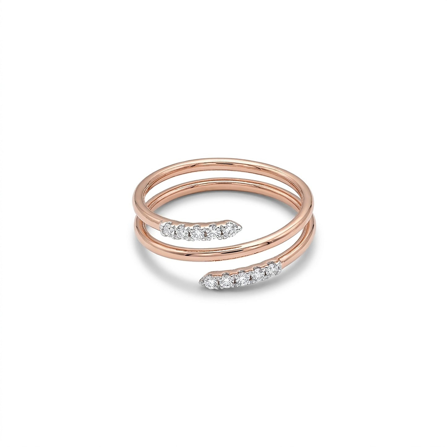 Sculpted Shine Fashion Rose Gold & Diamond Ring