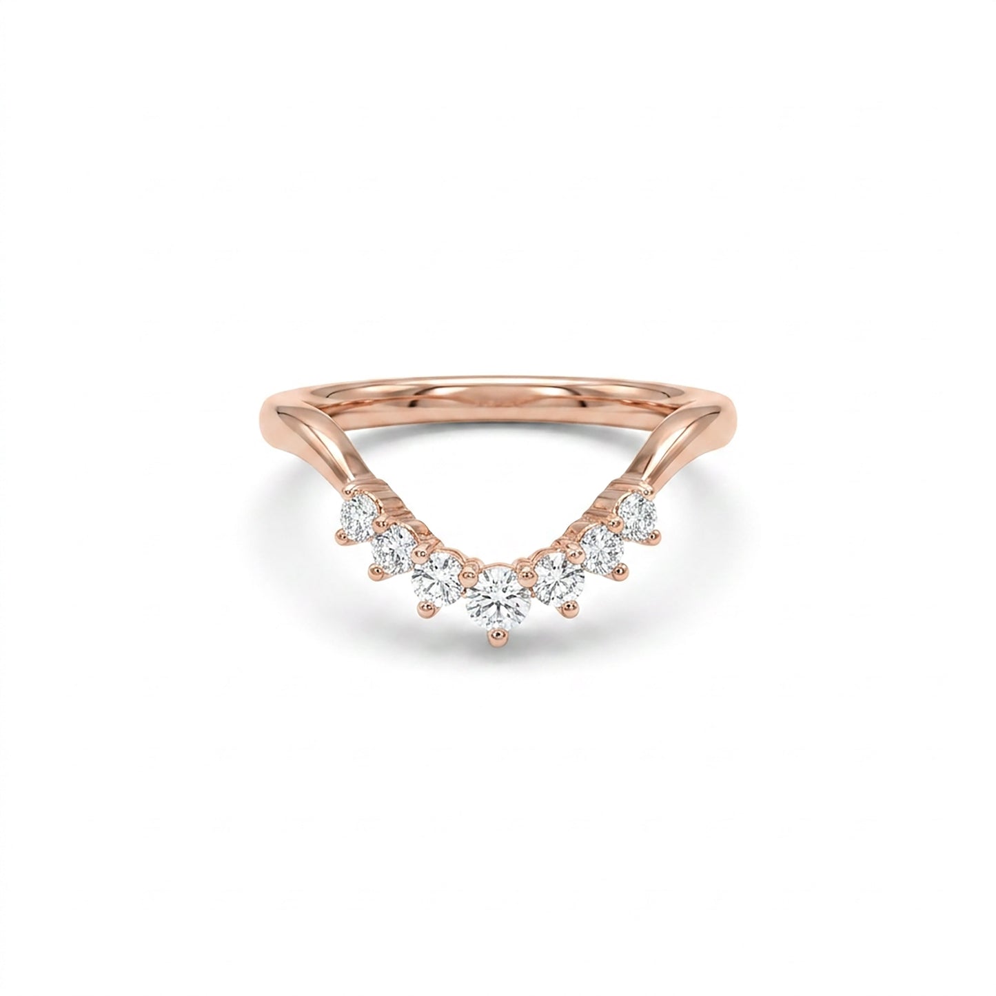 Prestige Chevron Fashion Rose Gold & Diamond Ring