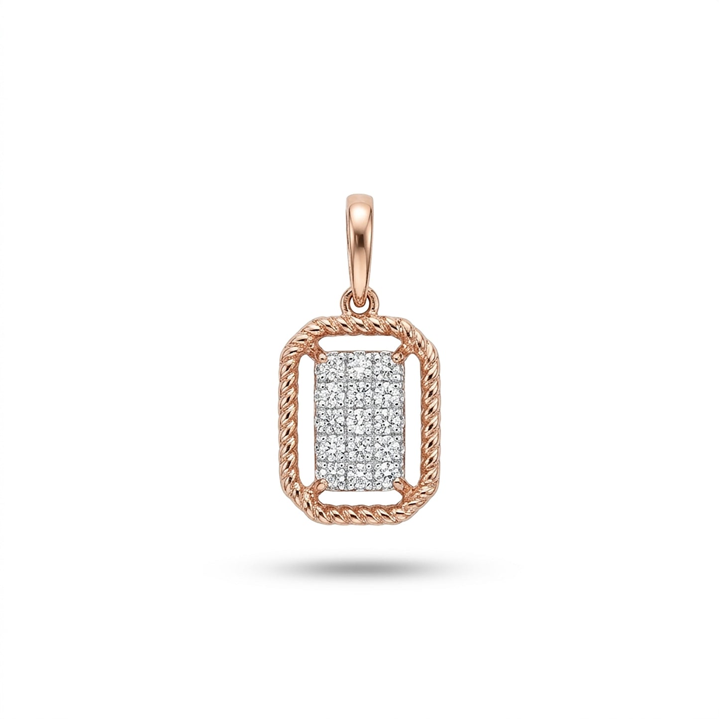 Defined Radiance Modern Rose Gold & Diamond Pendant