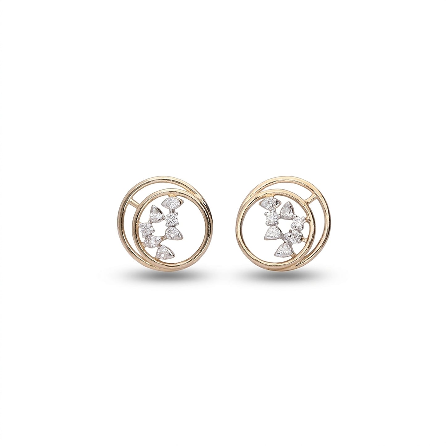 Eclipse Radiance Studs Yellow Gold & Diamond Earrings
