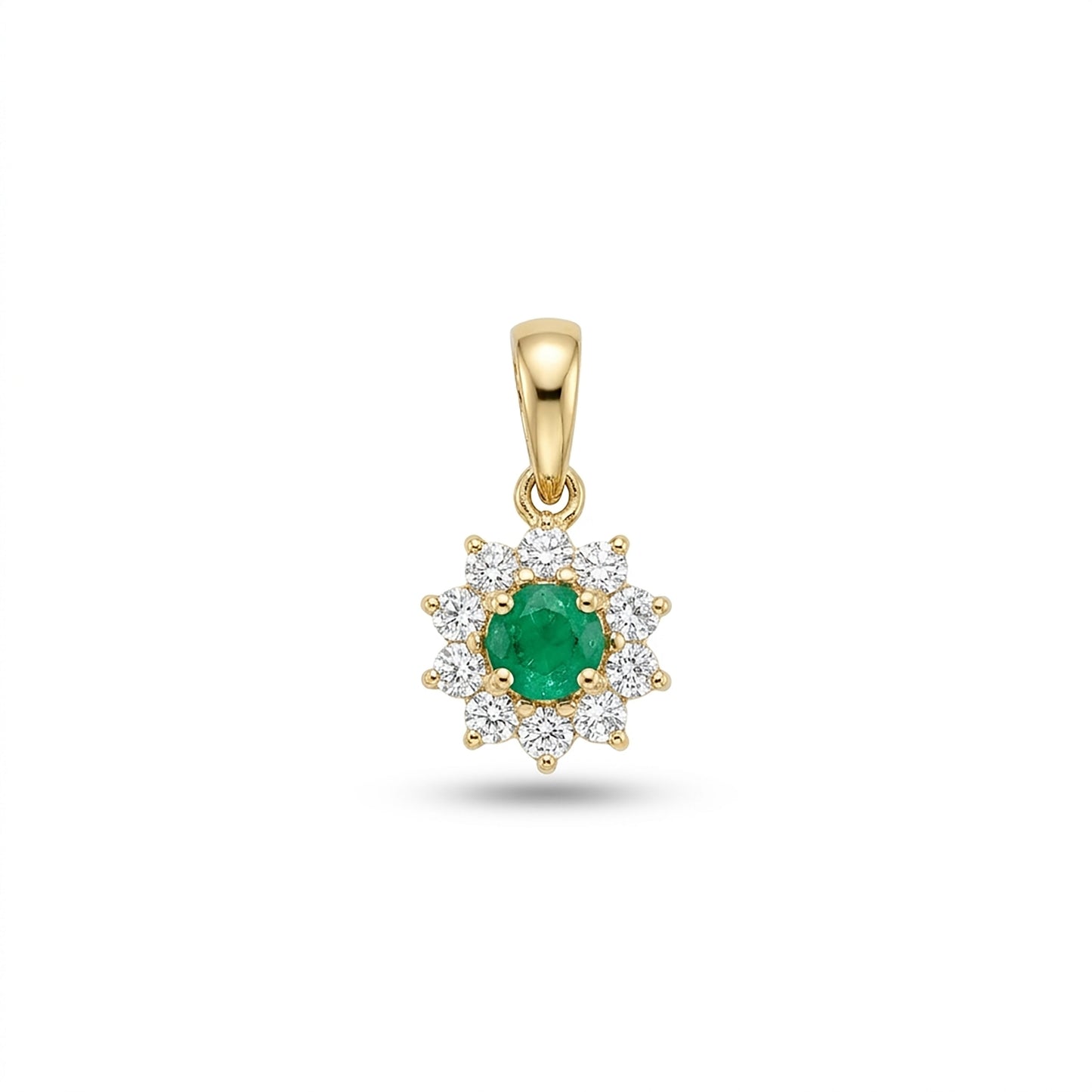 Royal Lily Modern Yellow Gold & Diamond Pendant