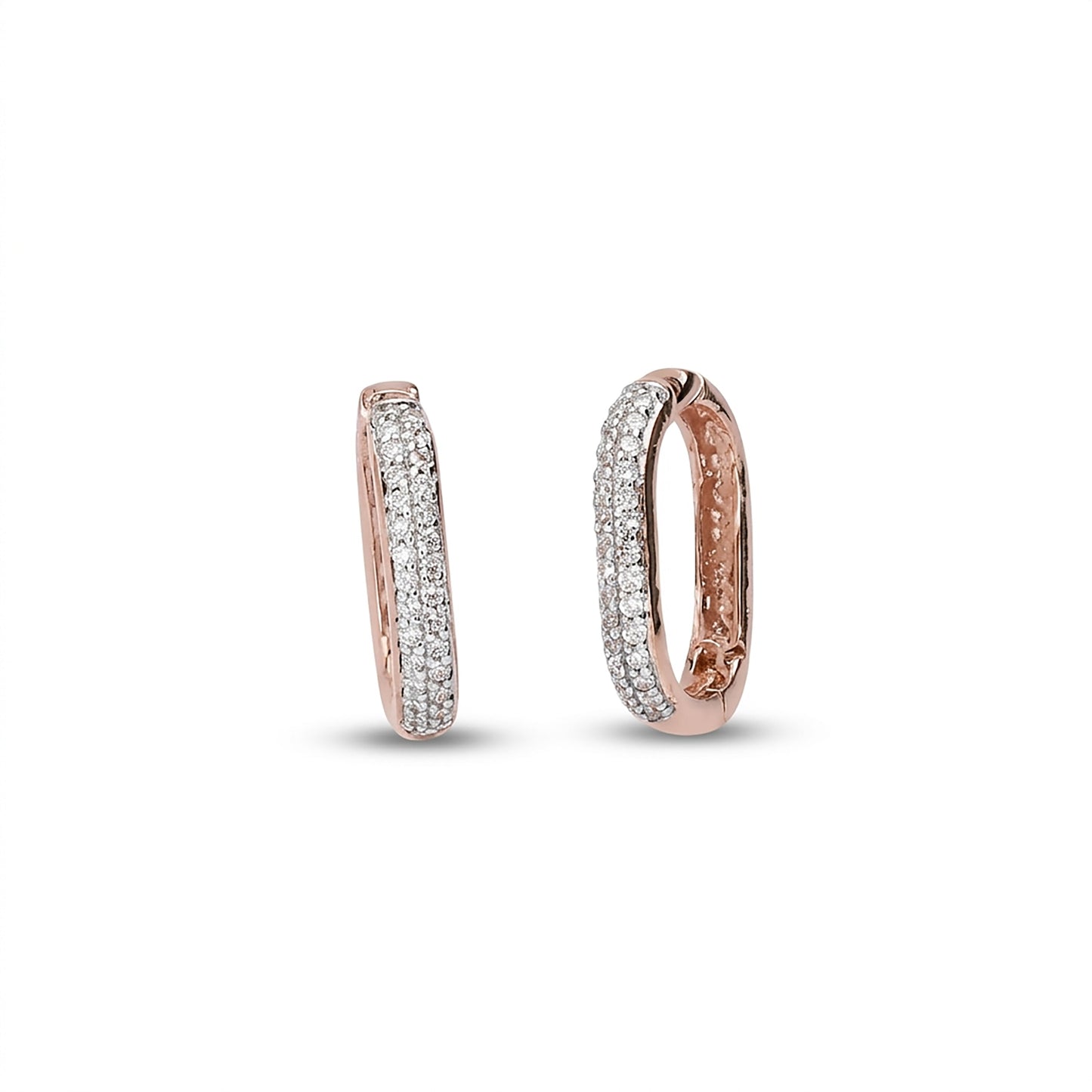 Gilded Glow Hoops & Huggies Rose Gold & Diamond Earrings