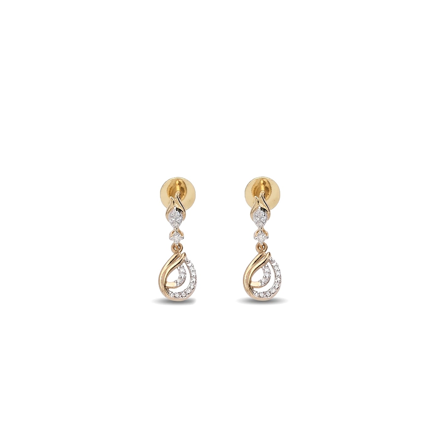 Shimmer Cascade Drops & Danglers Yellow Gold & Diamond Earrings