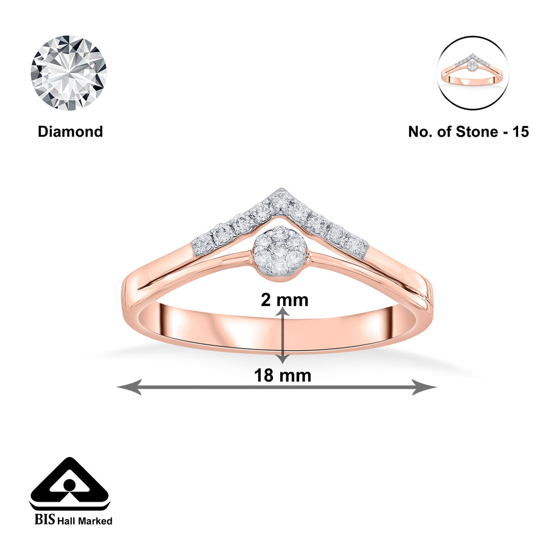 Regal Peak Diamond & Gold Fashion Ring for Women
