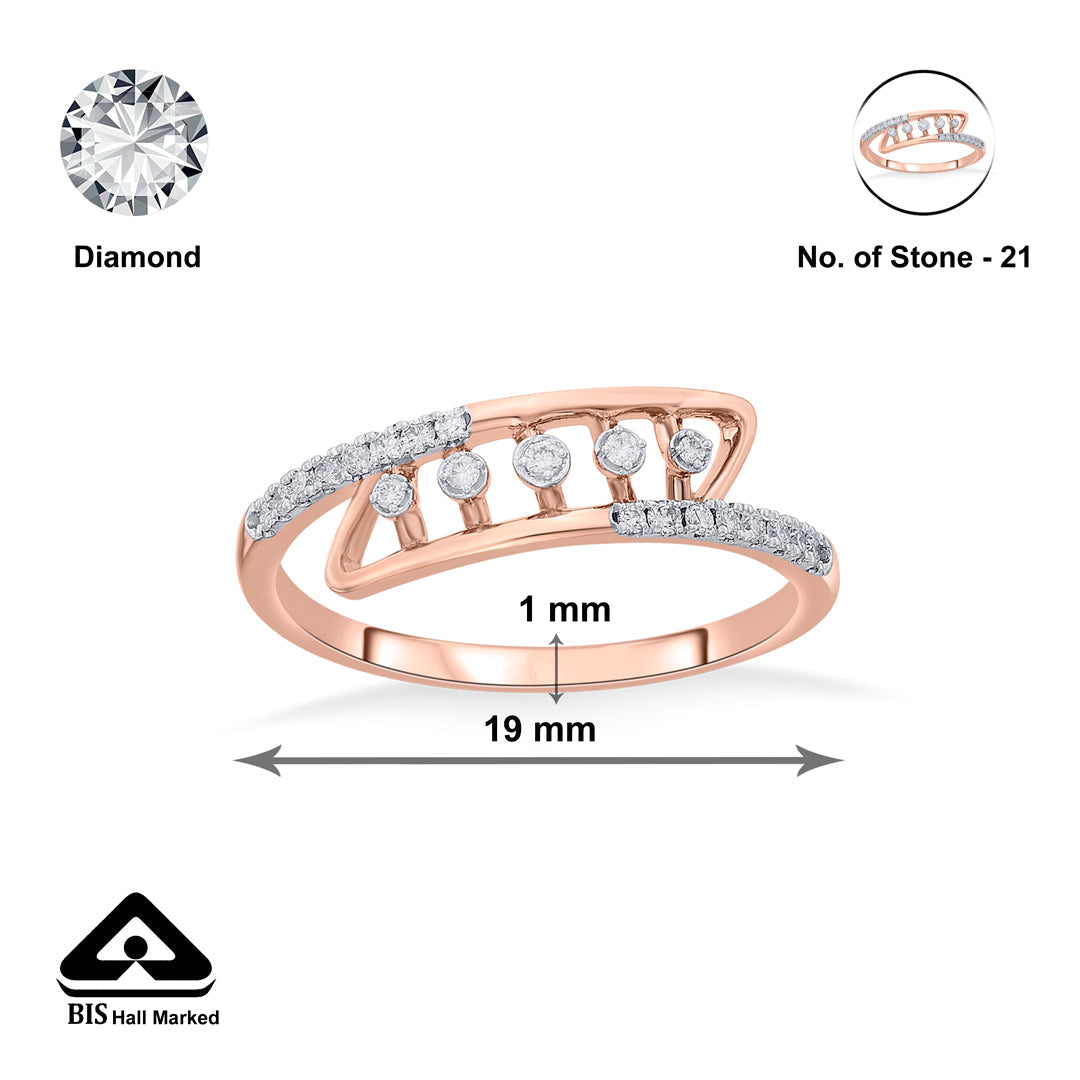 Linked Curve Diamond & Gold Fashion Ring for Women