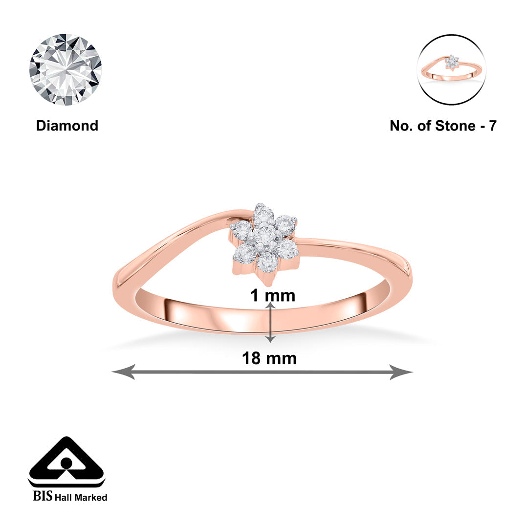 Floral Muse Diamond & Gold Casual Ring for Women