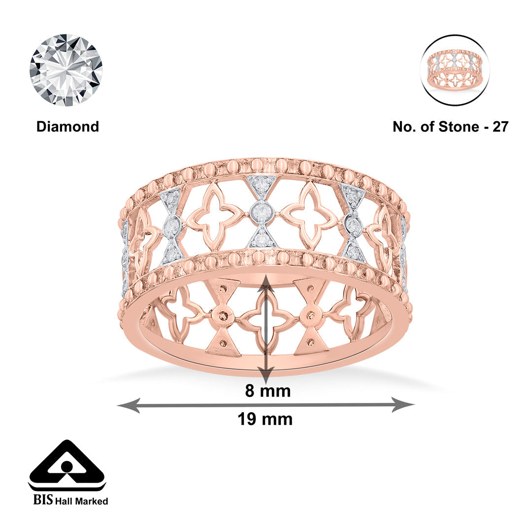 Sacred Glow Diamond & Gold Band Ring for Women
