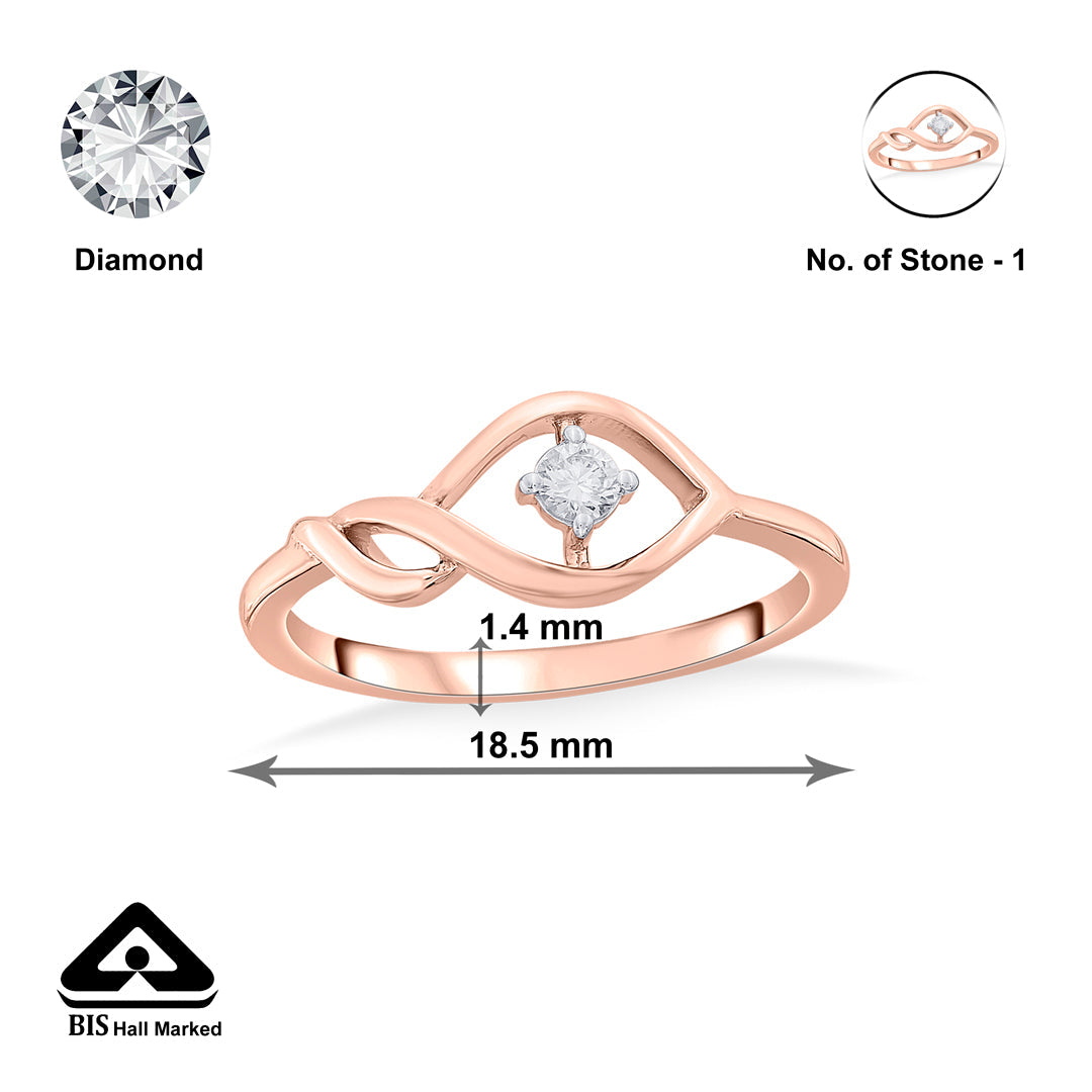 Kayla Swirl Diamond & Gold Casual Ring for Women