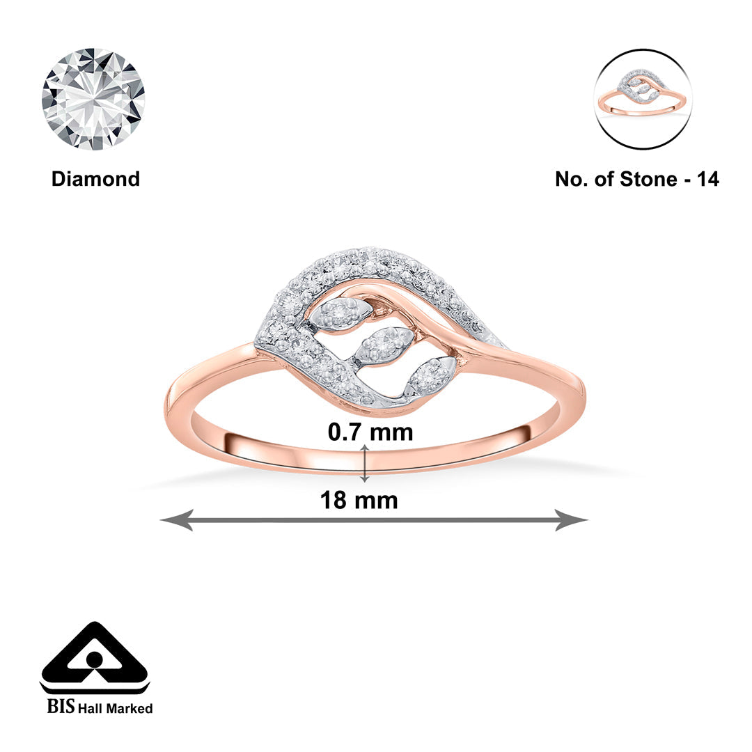 Petal Gleam Diamond & Gold Fashion Ring for Women