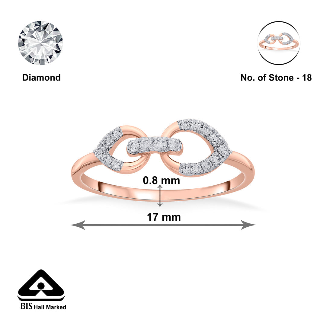 Bonded Pair Diamond & Gold Fashion Ring for Women
