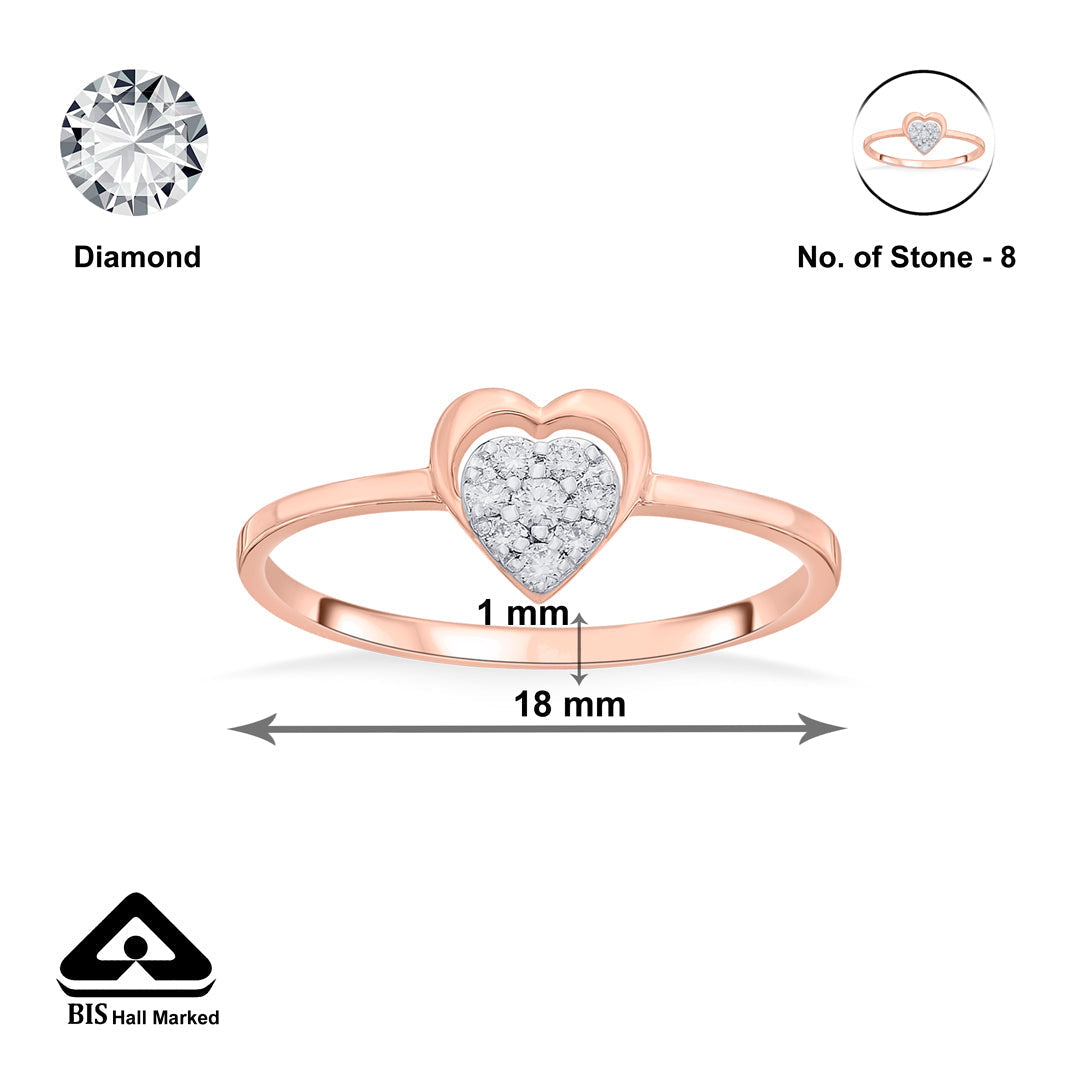 Valora Heart Diamond & Gold Heart Ring for Women