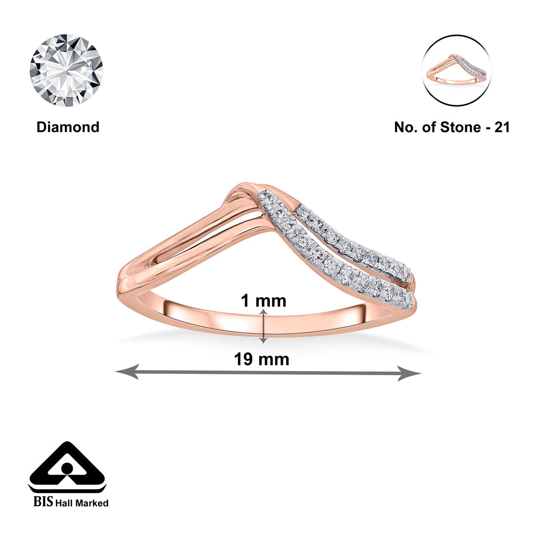 Avara Edge Diamond & Gold Fashion Ring for Women