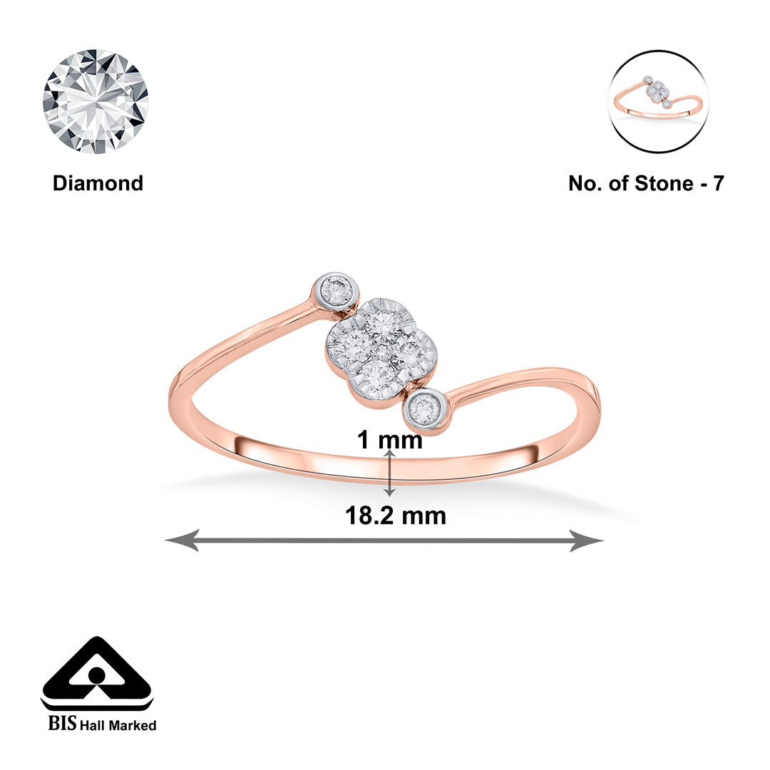 Gem Drift Diamond & Gold Casual Ring for Women