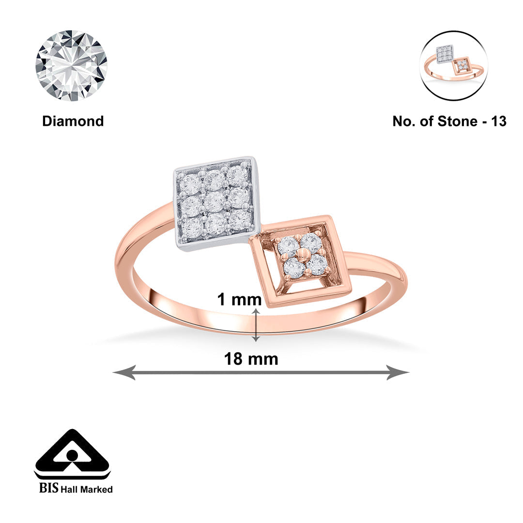 Prism Duo Diamond & Gold Fashion Ring for Women
