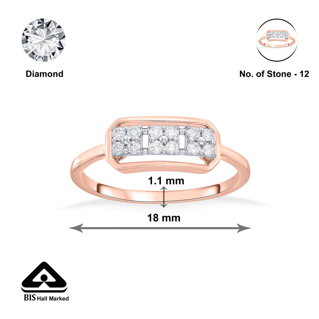 Sculpt Form Diamond & Gold Fashion Ring for Women