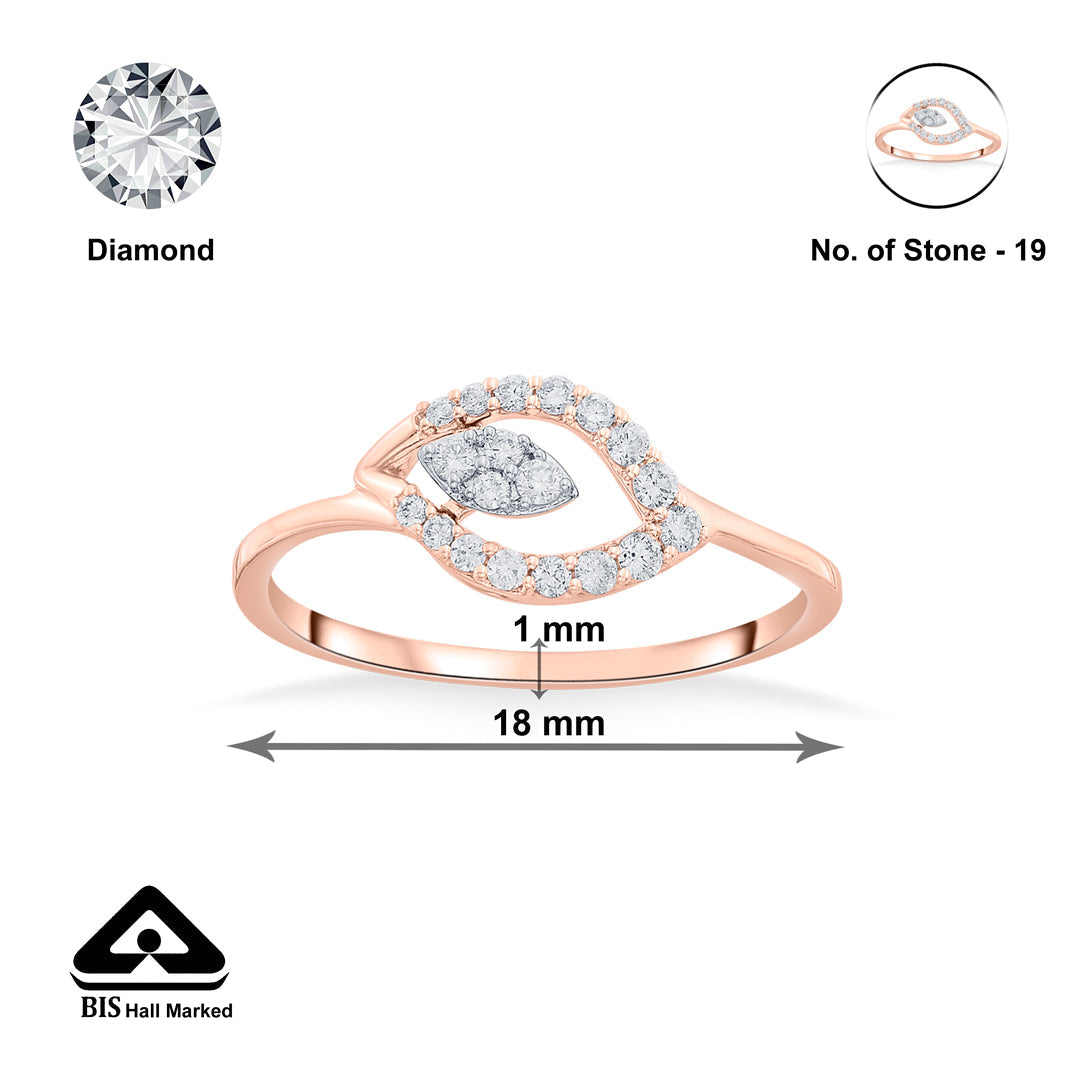 Blossom Petal Diamond & Gold Casual Ring for Women
