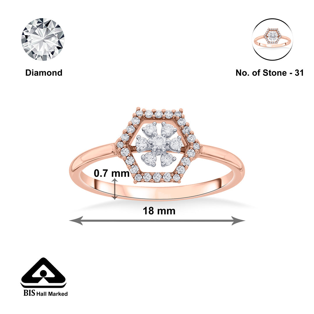 Regal Essence Diamond & Gold Fashion Ring for Women