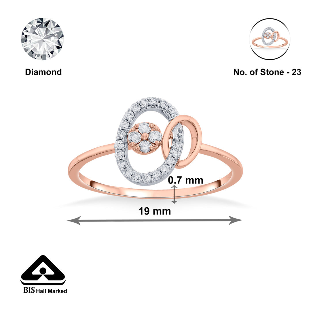 Linked Glow Diamond & Gold Fashion Ring for Women
