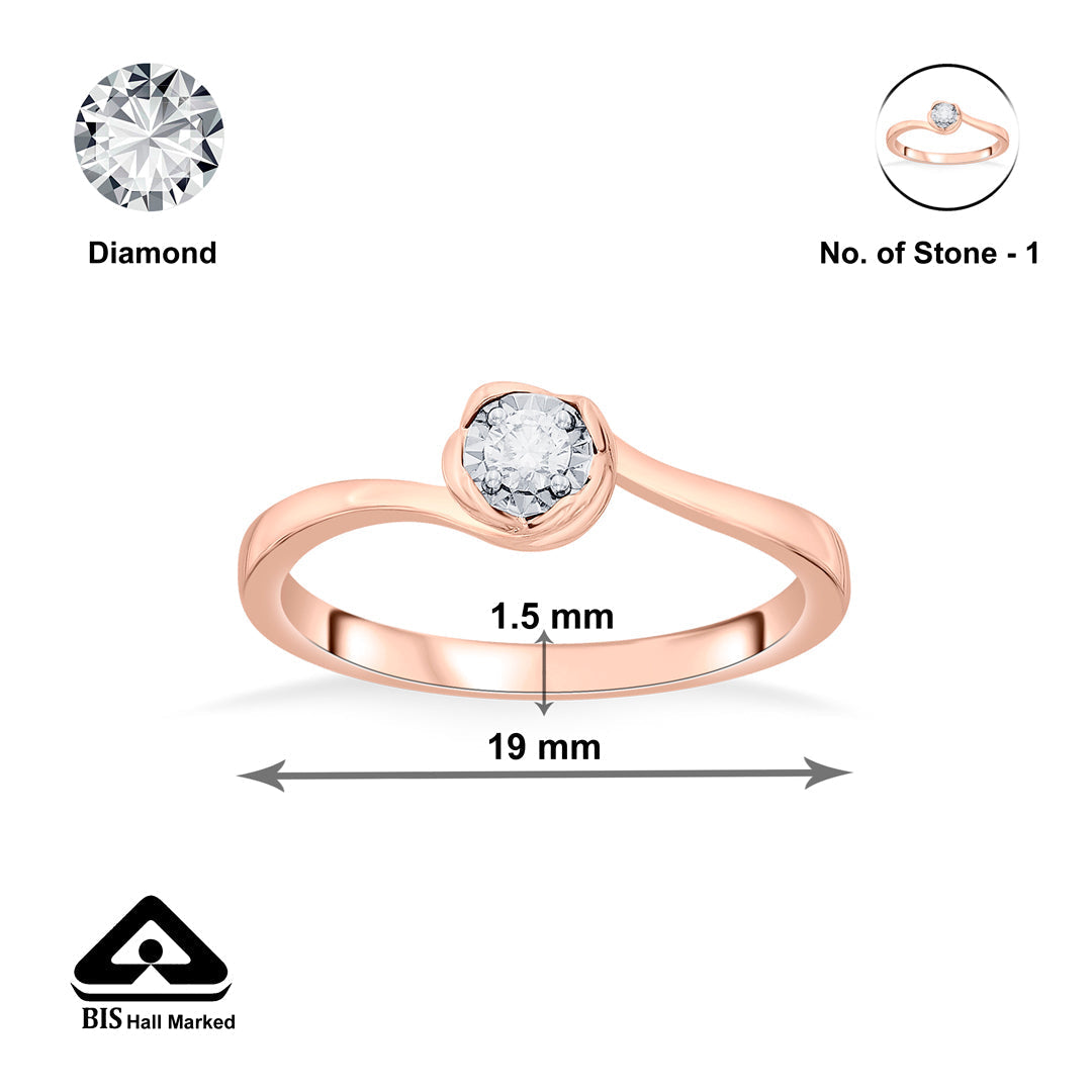 Studded Twist Diamond & Gold Casual Ring for Women