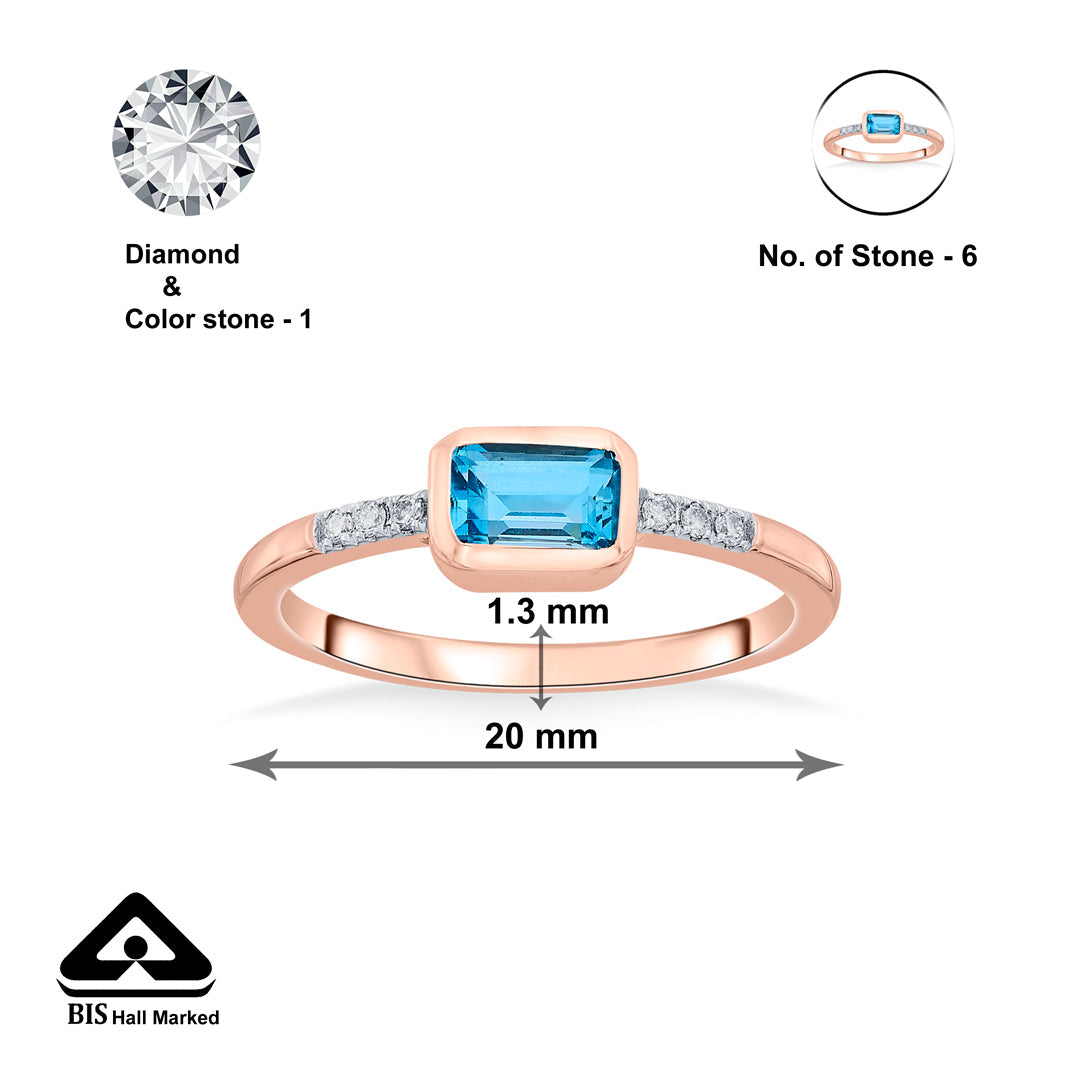 Sapphire Spark Diamond & Gold Fashion Ring for Women