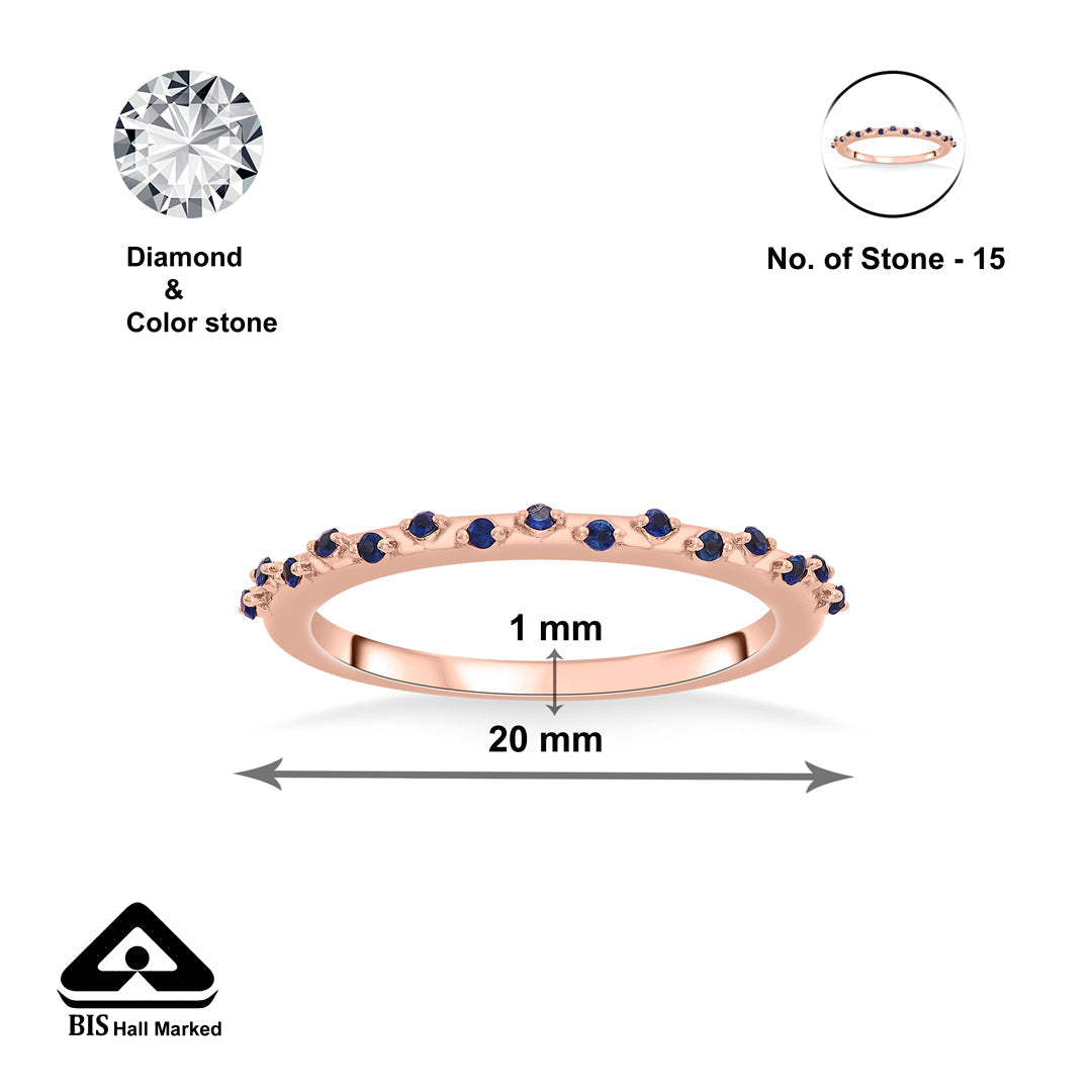 Azure Mist Gold Casual Ring for Women