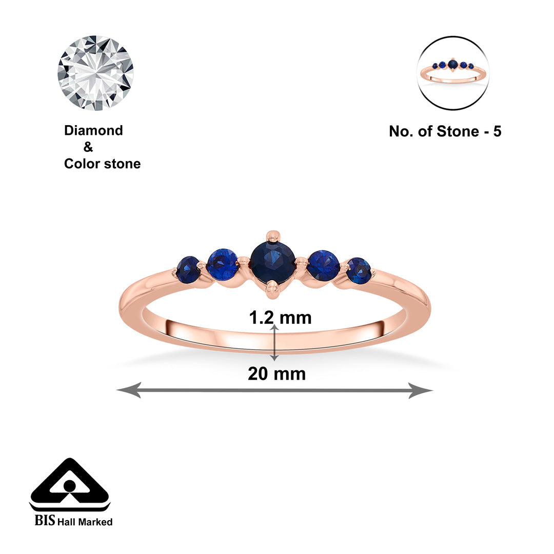 Sapphire Spark Gold Casual Ring for Women
