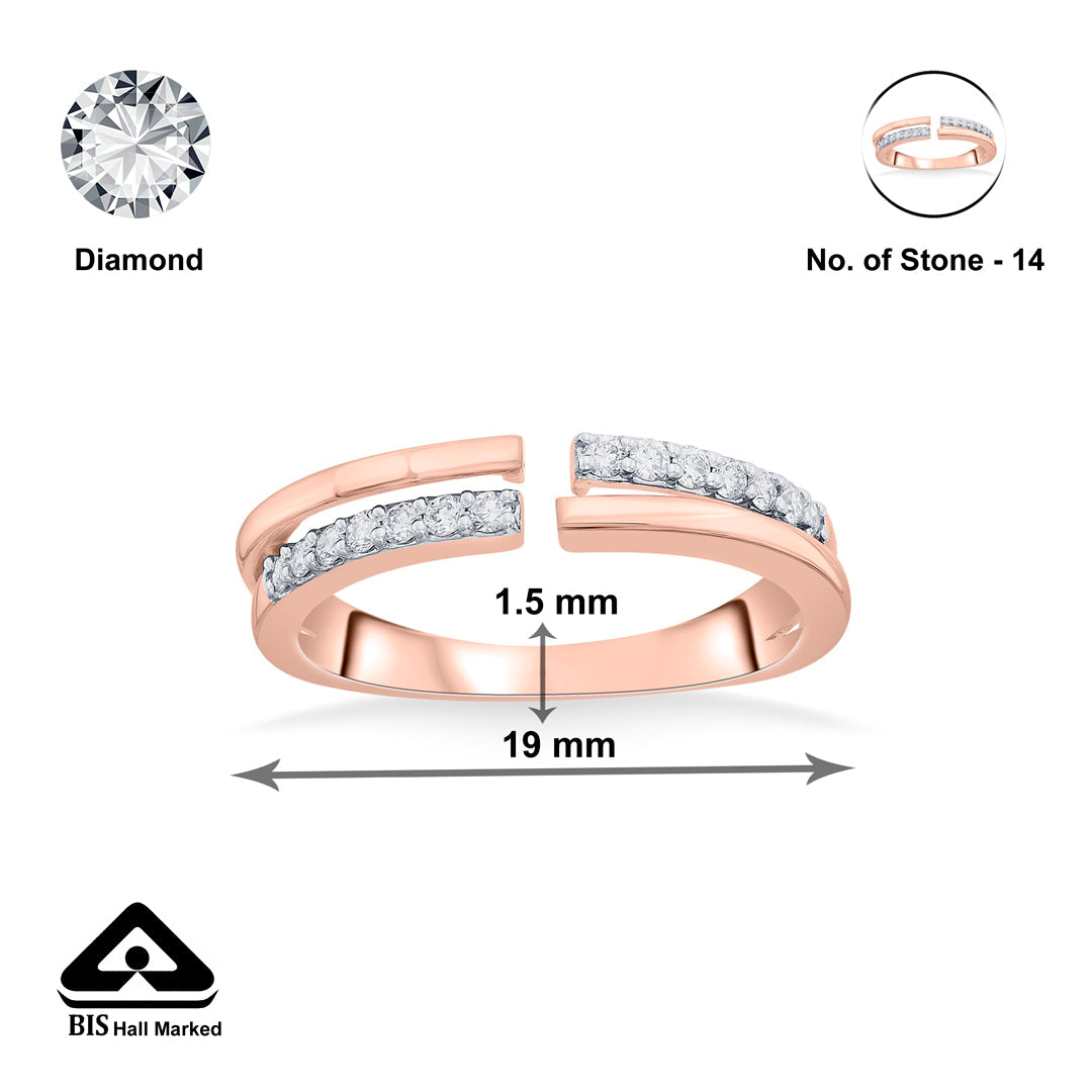 Link Anchor Diamond & Gold Fashion Ring for Women