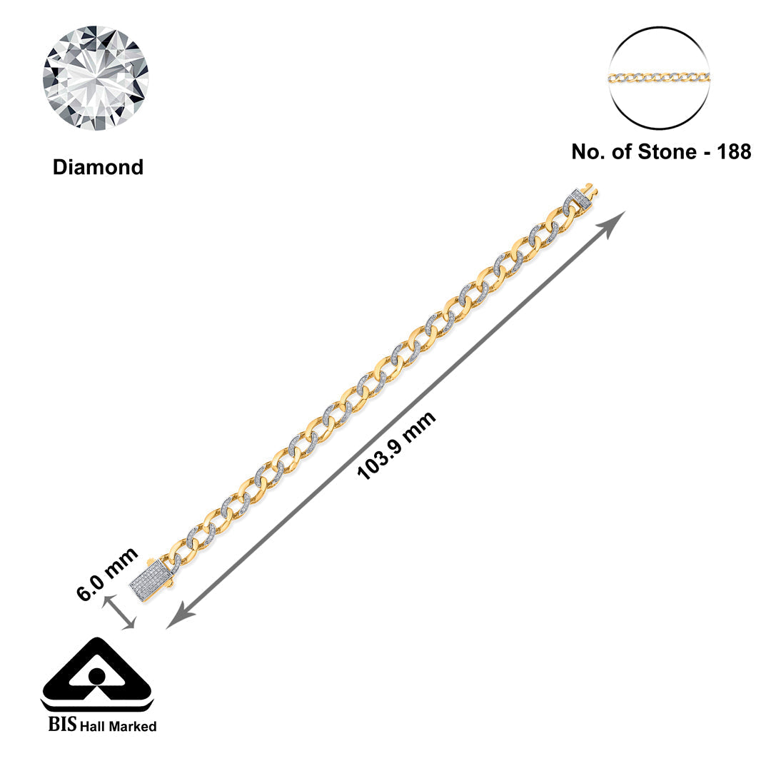 Gleam Links Diamond & Gold Men's Bracelet for Men