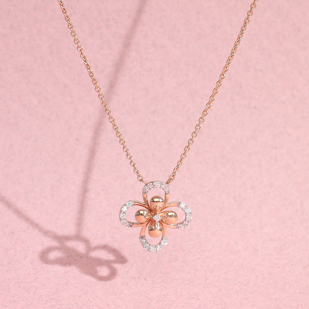 Aura Gleam Diamond & Gold Modern Necklace for Women