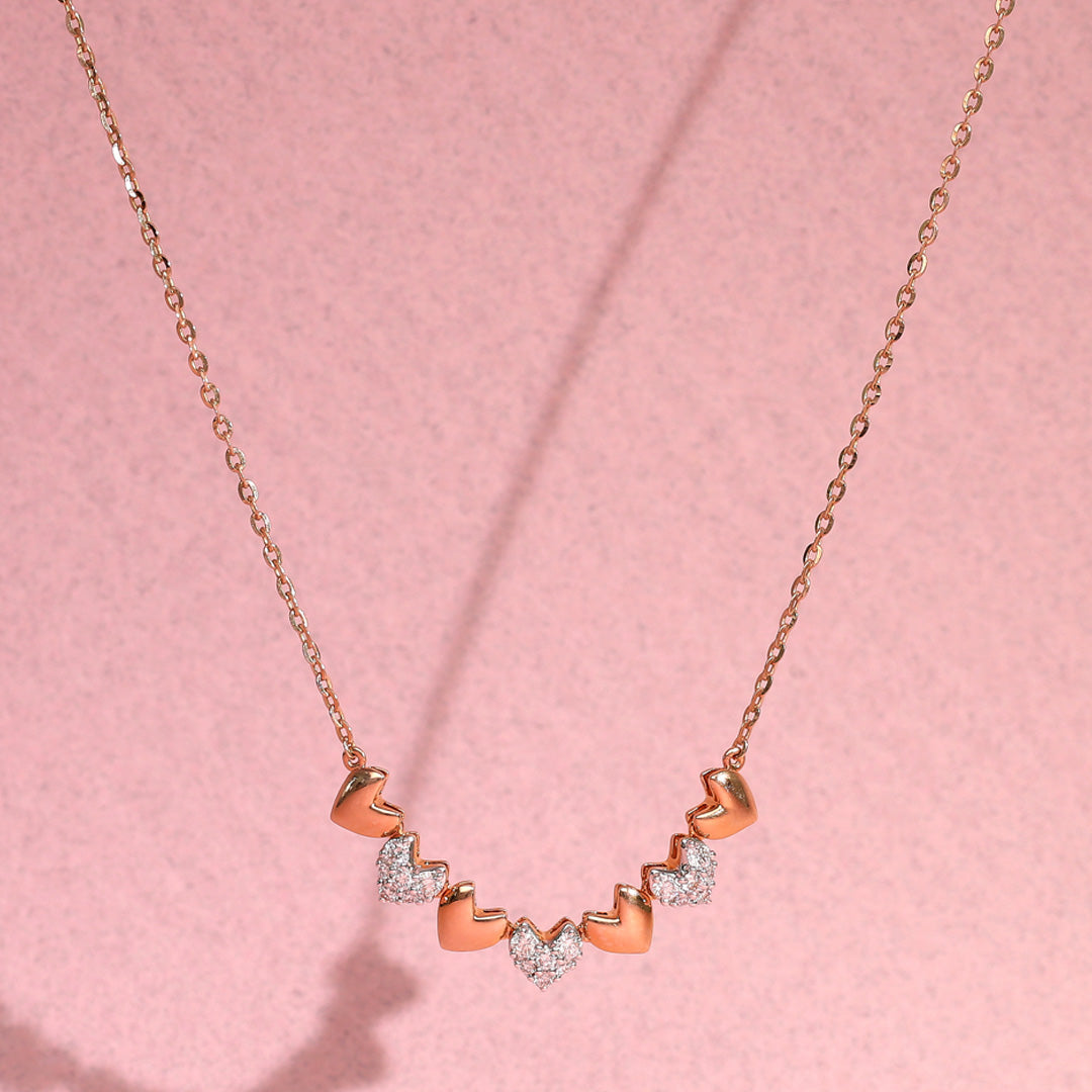 Cupid Link Diamond & Gold Modern Necklace for Women