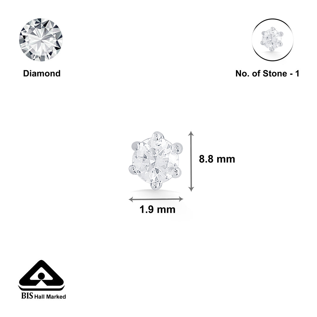 Petunia Frost Diamond & Gold Nosepin Screw for Women