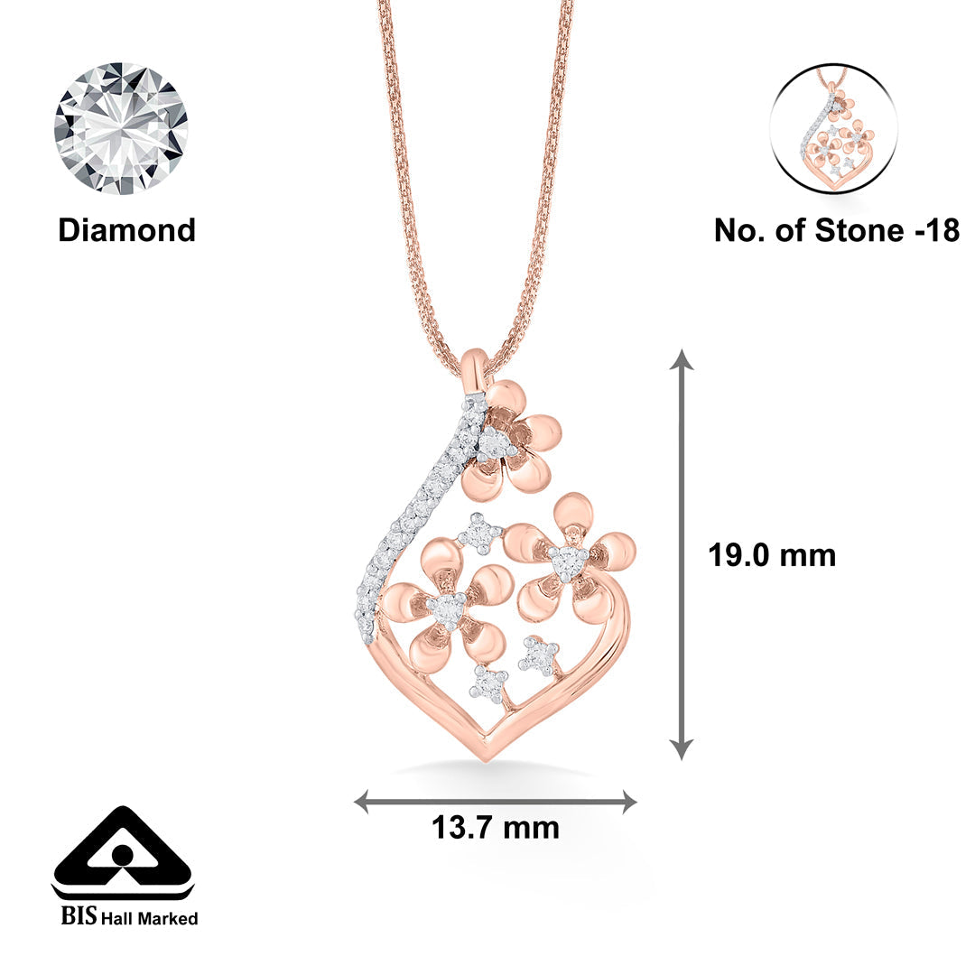 Bloom Glow Diamond & Gold Classic Pendant for Women