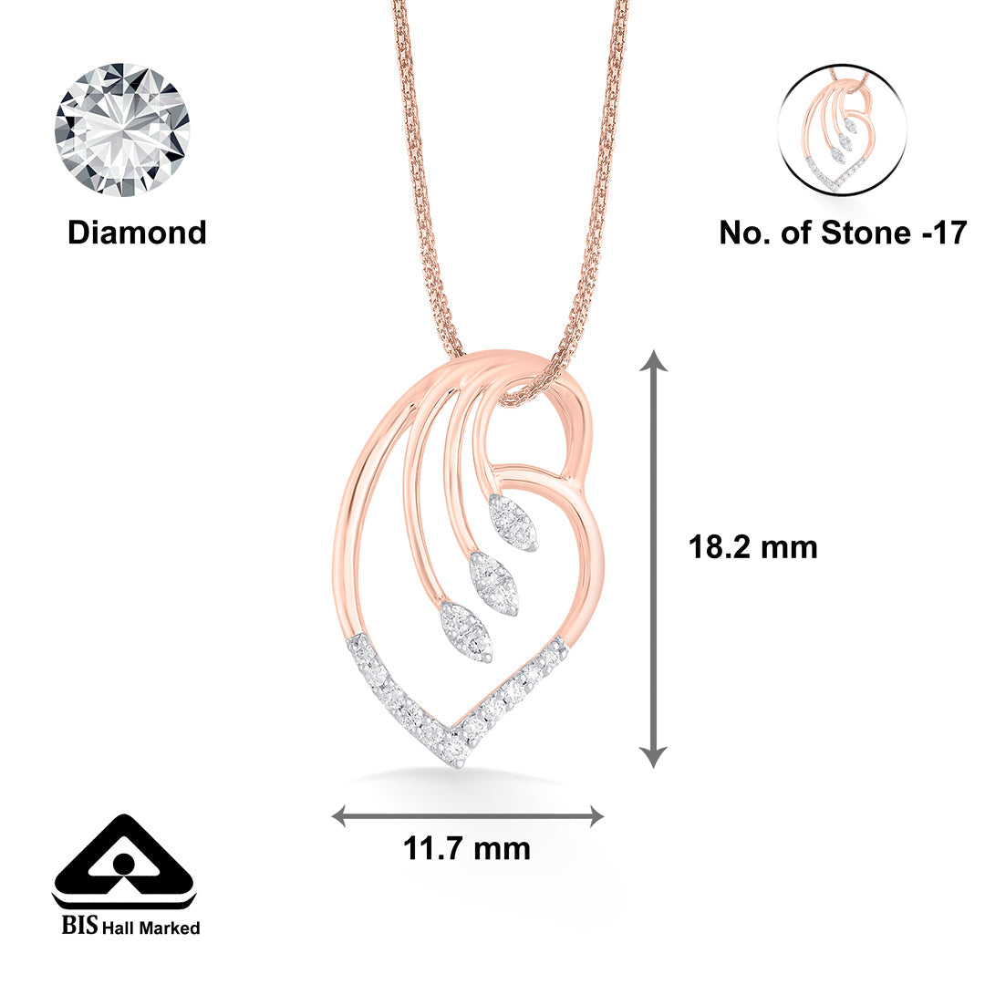 Leaf Drift Diamond & Gold Classic Pendant for Women