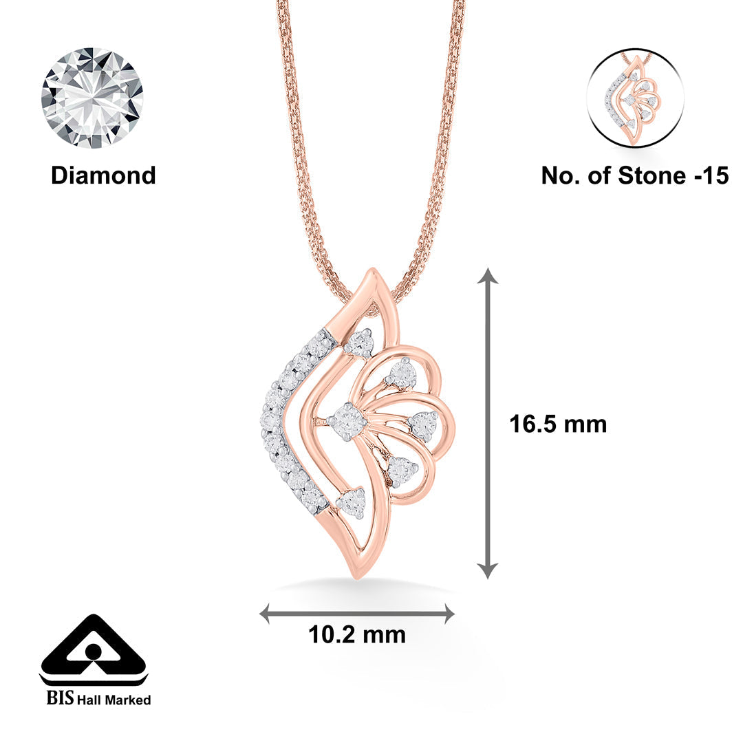 Coastal Shell Diamond & Gold Classic Pendant for Women