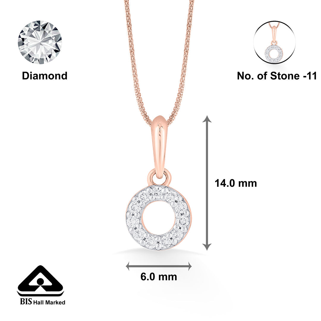 Halo Shine Diamond & Gold Casual Pendant for Women