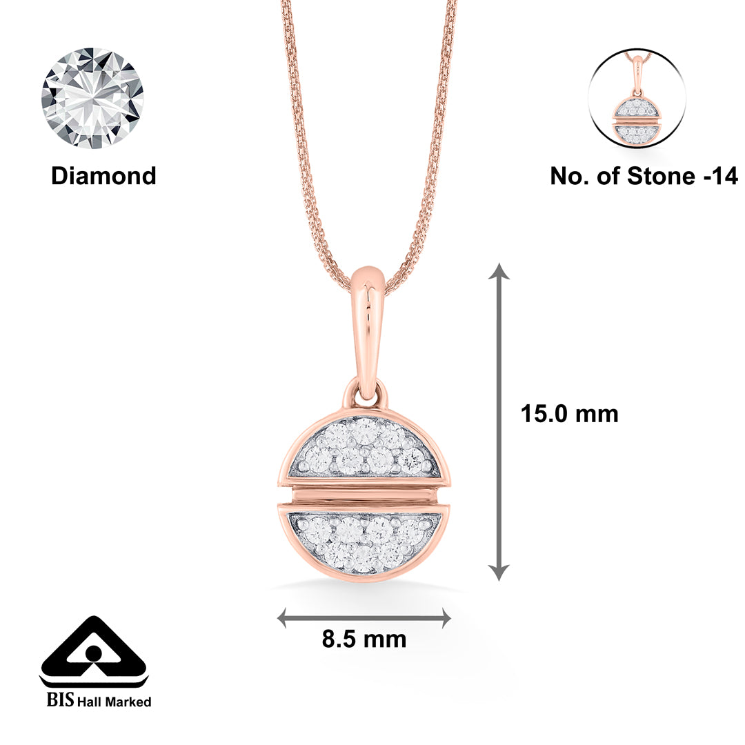 Twin Orbs Diamond & Gold Modern Pendant for Women