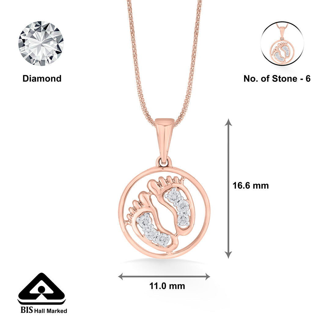 Step Shine Diamond & Gold Classic Pendant for Women