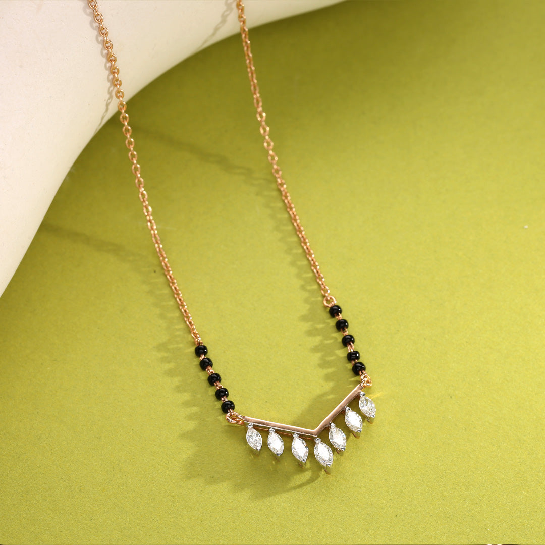 Nova Bond Diamond & Gold Tanmaniya Mangalsutra for Women